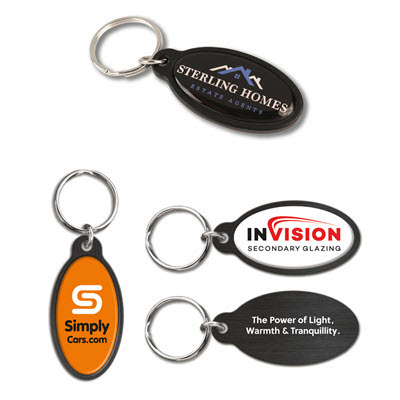 Picture of ORBIT OVAL KEYRING in Black
