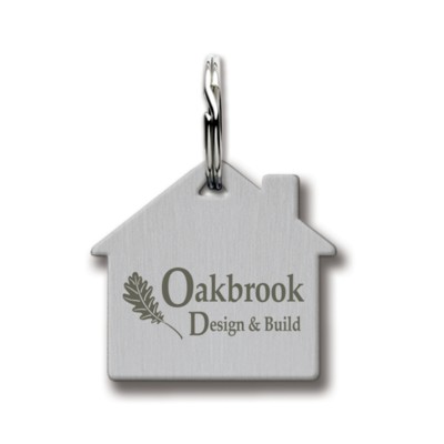 Picture of HOUSE SHAPED STAINLESS STEEL METAL KEYRING in Silver