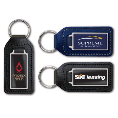 Picture of BONDED LEATHER MEDALLION POLYCROWN CAST KEYRING