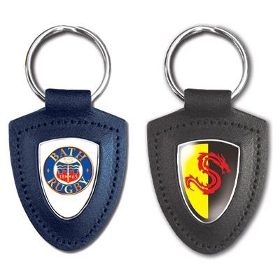 Picture of TEMPLAR SHIELD SHAPE GENUINE LEATHER KEYRING