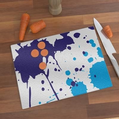Picture of CUSTOM PRINTED ROUND GLASS CHOPPING BOARD 30CM X 30CM