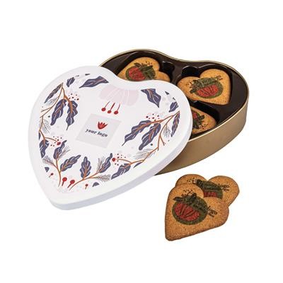 Picture of ADVERTISING COOKIE OR BISCUIT LOGO COOKIE HEART TIN