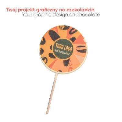 Picture of CHOCOLATE LOLLIPOP with Print Lolly Font.