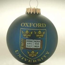 Picture of GLASS PROMOTIONAL BAUBLE in Blue with Full Colour Logo.