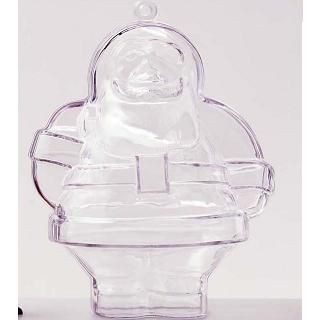 Picture of FATHER CHRISTMAS SANTA PERSPEX PROMOTIONAL BAUBLE in Clear Transparent