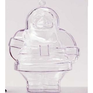 Picture of FATHER CHRISTMAS SANTA PERSPEX PROMOTIONAL BAUBLE in Clear Transparent.