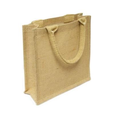 Picture of ELM EXTRA SMALL LAMINATED JUTE GIFT SHOPPER TOTE BAG.