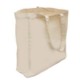 Picture of LUXURY NATURAL CANVAS SHOPPER TOTE BAG with 3-sided Gusset