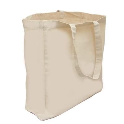 Picture of LUXURY NATURAL CANVAS SHOPPER TOTE BAG with 3-sided Gusset.