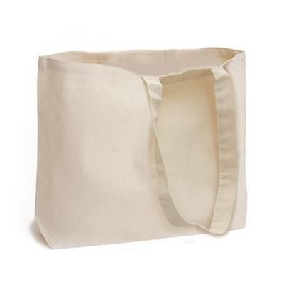 Picture of LUXURY NATURAL CANVAS SHOPPER TOTE BAG with Bottom Gusset.