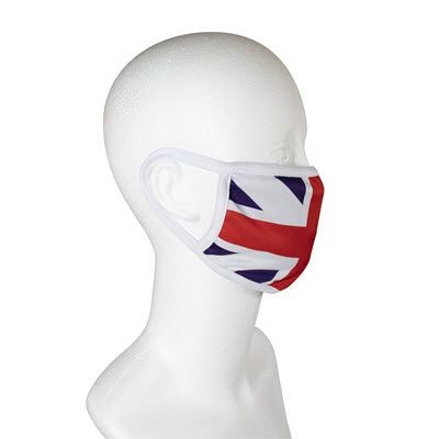 2 LAYERED 100% POLYESTER FRONT COTTON LINING SUBLIMATED MASK.