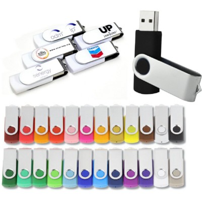 Picture of TWISTER USB FLASH DRIVE MEMORY STICK in Black & Silver.