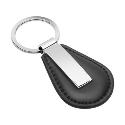 Picture of KEYRING RE98 PERRIS ROUND with Topstitching Metal Engraving Plate.