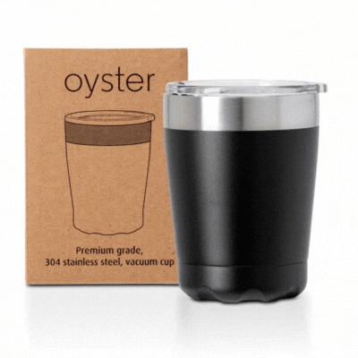 Picture of OYSTER RECYCLED STAINLESS STEEL METAL 350ML CUP.