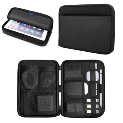 Picture of SUPATECH RPET TRAVEL BAG ORGANIZER FOR TECH, CABLES in Black