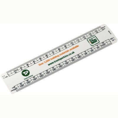 Picture of 150MM OVAL SCALE RULER in White.