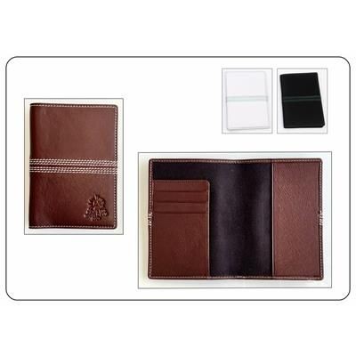 Picture of GENUINE LEATHER PASSPORT WALLET with White Stitches
