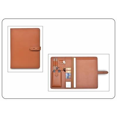 Picture of FAUX LEATHER ORGANISING A4 FOLDER.