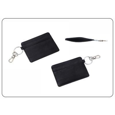 Picture of GENUINE LEATHER SLIM CREDIT CARD HOLDER with Keyring Chain & Hook.