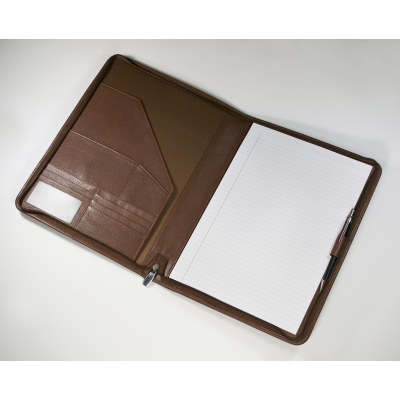 Picture of MELBOURNE A4 ZIP FOLDER IN BROWN