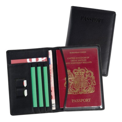Picture of MELBOURNE NAPPA LEATHER PASSPORT WALLET in Black.