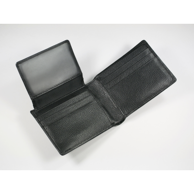 Picture of MELBOURNE NAPPA LEATHER TRAVEL TOILETRY WASH BAG in Black with Blue Trim