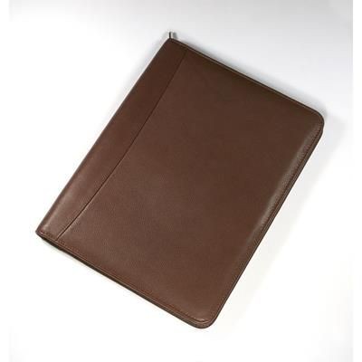 Picture of MELBOURNE NAPPA LEATHER A4 ZIP CONFERENCE FOLDER in Brown