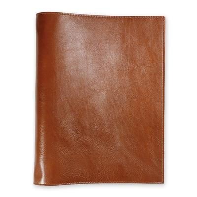 Picture of ECO VERDE GENUINE LEATHER NON-ZIPPED A5 RING BINDER in Tan.