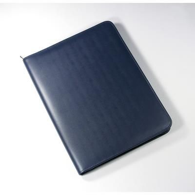 Picture of MALVERN GENUINE LEATHER A4 ZIP FOLDER in Navy Blue