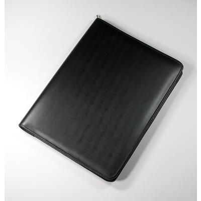 Picture of MALVERN GENUINE LEATHER A4 ZIP FOLDER in Black.