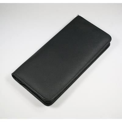 Picture of MELBOURNE NAPPA LEATHER ZIP TRAVEL WALLET in Black.