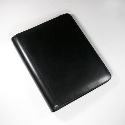 Picture of WARWICK GENUINE LEATHER A4 ZIP RING BINDER FOLDER in Black.