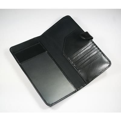 Picture of WARWICK GENUINE LEATHER TRAVEL WALLET in Black.