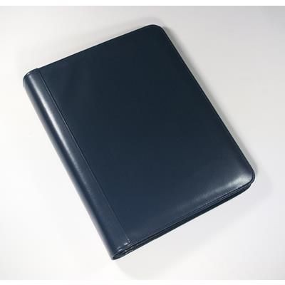 Picture of WARWICK GENUINE LEATHER ZIP RING BINDER FOLDER in Navy Blue.