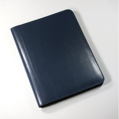 Picture of WARWICK GENUINE LEATHER A4 ZIP FOLDER in Navy Blue.