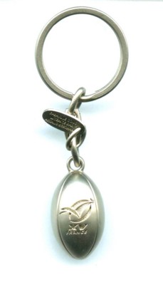 Picture of METAL RUGBY BALL KEYRING.