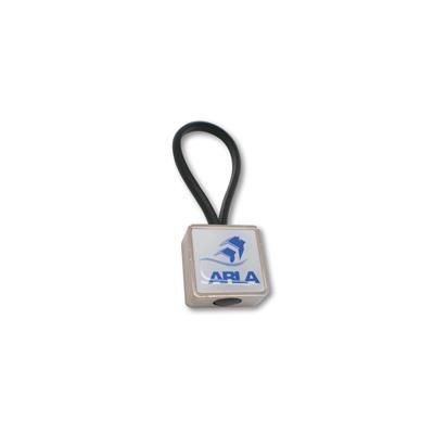 Picture of STYLISH BLACK LOOP KEYRING with Silver Nickel Metal Fob