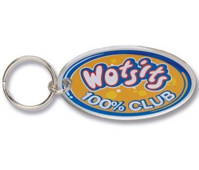 Picture of STAINLESS STEEL METAL OVAL KEYRING.