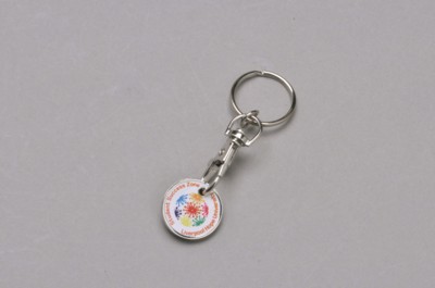 Picture of TROLLEY COIN KEYRING in Silver Metal
