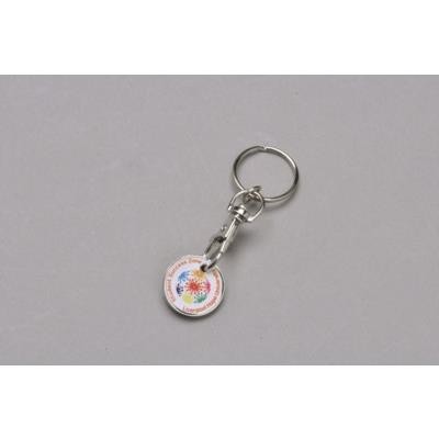 Picture of TROLLEY COIN KEYRING in Silver Metal