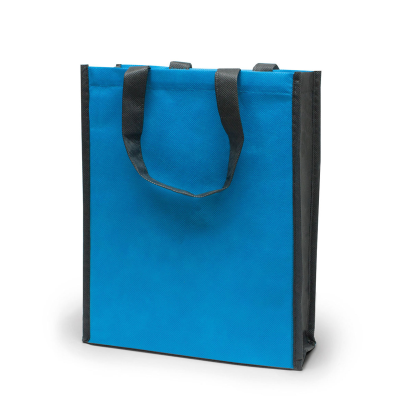 Picture of OXFORD – TOTE BAG with Bottom & Side Folding in Neon Fluorescent Blue & Anthracite