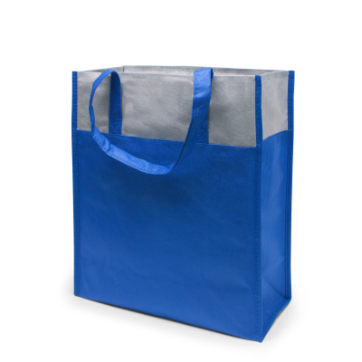 Picture of BREST – TOTE BAG with Bottom & Side Folding in Royal Blue & Grey