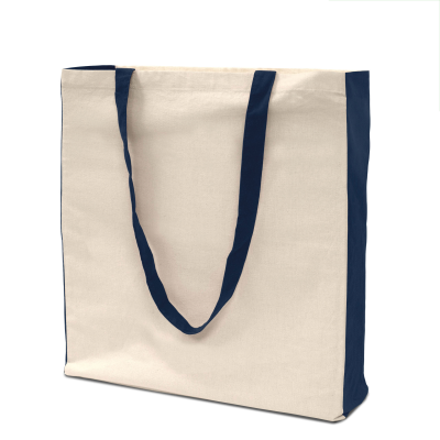 Picture of PALMA – TOTE BAG with Bottom & Side Folding in Nature & Navy