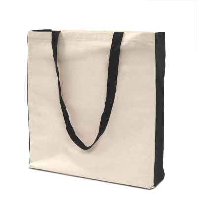 Picture of PALMA – TOTE BAG with Bottom & Side Folding in Nature & Black