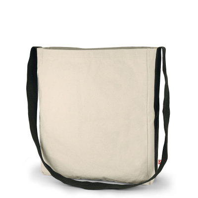 Picture of HAMBURG – CANVAS SHOULDER BAG with Carrying Strap & Bottle Holder in Nature & Black
