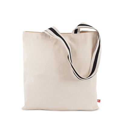Picture of ANTWERPEN – CANVAS BAG with Long, Two-Tone Woven Handles in Nature & Black