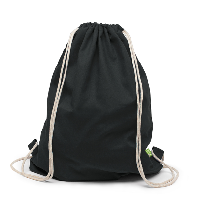 Picture of MONTREAL – ORGANIC COTTON BACKPACK RUCKSACK with Drawstring in Black
