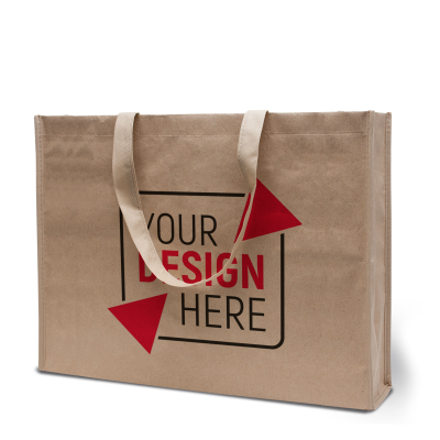 Picture of MADRID – LARGE SHOPPER MADE OF KRAFT PAPER AND PP NON-WOVEN in Sand