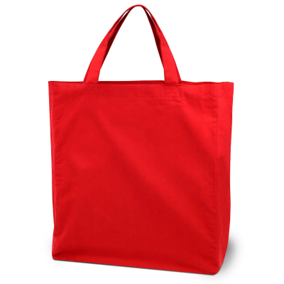 Picture of SHANGHAI – COTTON BAG with Bottom- & Sidefold in Red