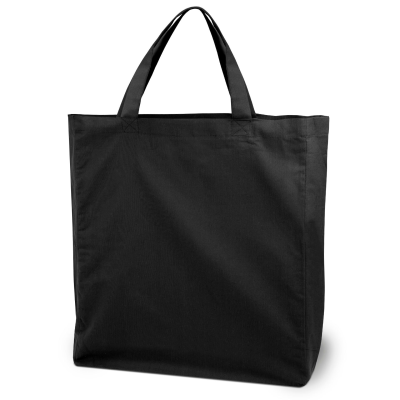 Picture of SHANGHAI – COTTON BAG with Bottom- & Sidefold in Black